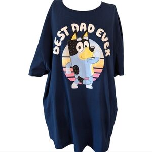 NWT Bluey "Best Dad Ever" Bandit Heeler Graphic T-Shirt XXL